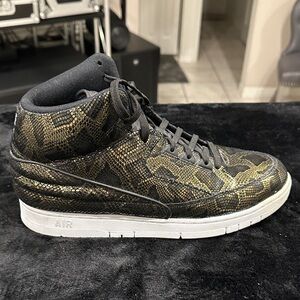 Retro Nike Air Python Black and Gold Patterned High-Tops